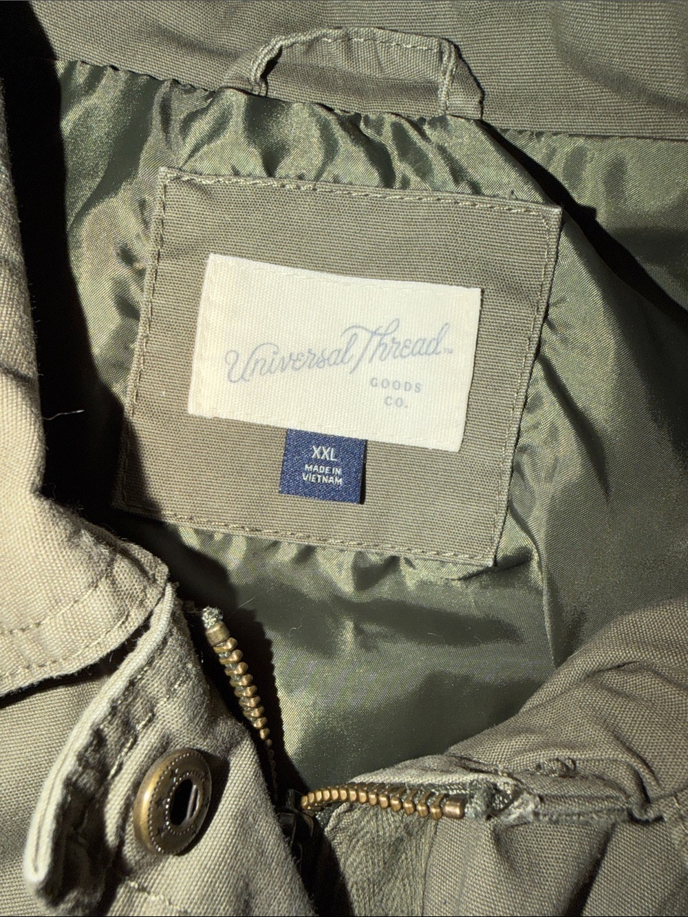 Universal Thread Olive Utility Jacket with Brass Hardware XXL - Picture 8 of 10